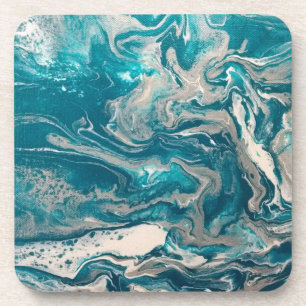 Dessous de verre Abstraits turquoise (série de 6)