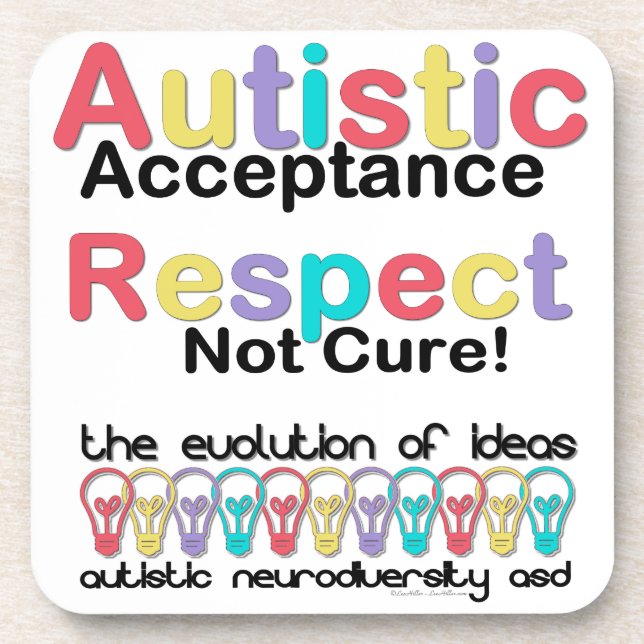 Dessous-de-verre Acceptation autistique Respect non guéri (Devant)