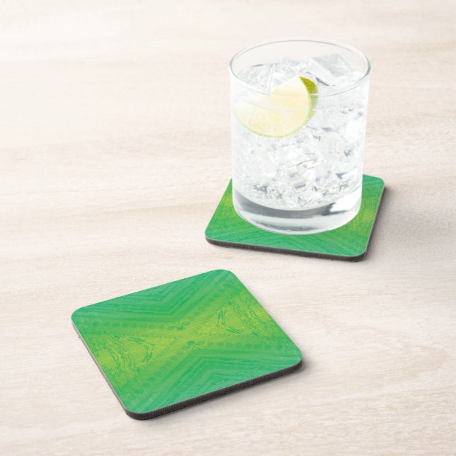 Dessous-de-verre Acceptation | Motif de Shibori jaune bleu (Côté Droit)