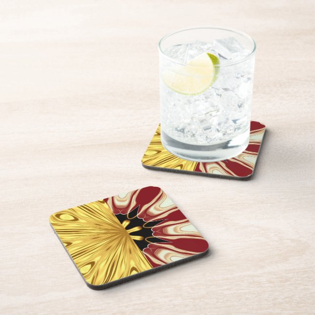 Dessous-de-verre Achempong: The Gilded Zenith Opulent Swirl Crimson (Côté Droit)