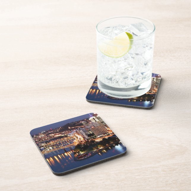 Dessous-de-verre Acier et sandwich à indigo (Côté Droit)