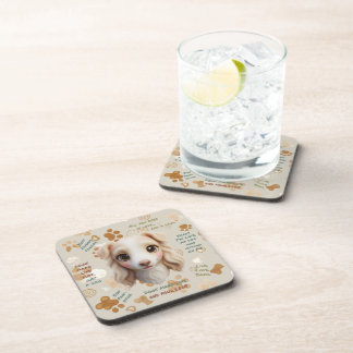 Dessous-de-verre Adorable Chibi Borzoi Puppy Face Coaster