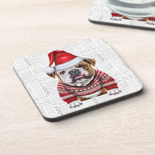 Dessous-de-verre adorable Chien de Noël Woof Word Art