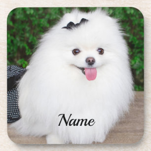 Dessous-de-verre Adorable Fluffy White Chien Chien Chien