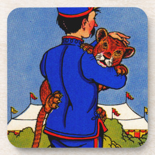 Dessous-de-verre adorable petit léopard des années 1930 porté par z