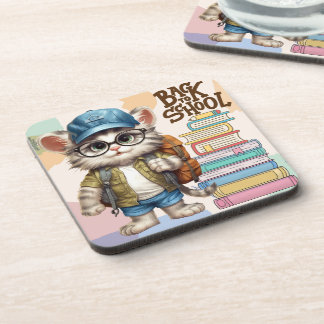 Dessous-de-verre Adorable Retour À L'École Chat Portant Sac À Dos