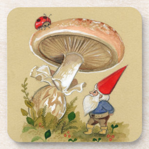 Dessous de verre adorables de champignon de gnome
