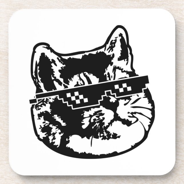 Dessous-de-verre Affaire avec elle chat Meme en verre (Devant)