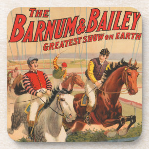 Dessous-de-verre Affiche De Cirque De Jockeys Sur Les Chevaux Qui S