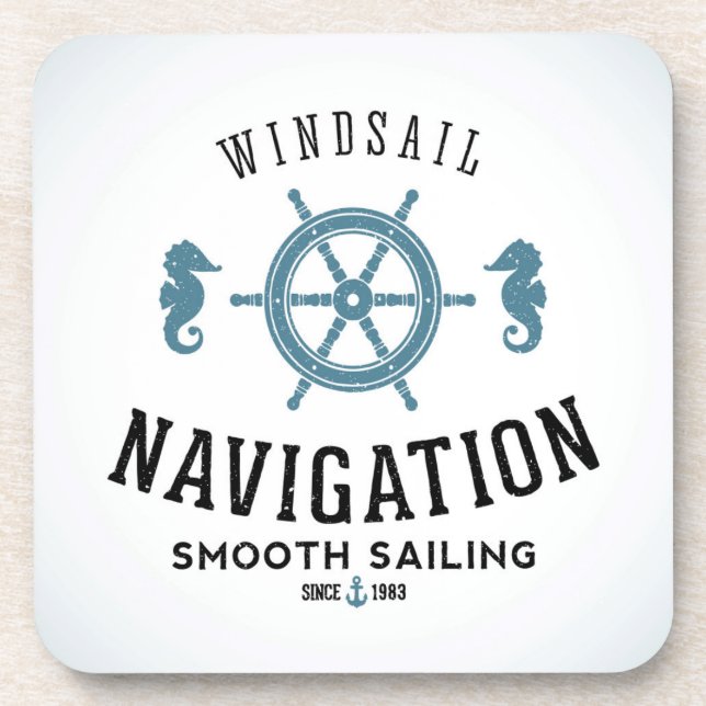 Dessous-de-verre Affiche de navigation de Windsail (Devant)