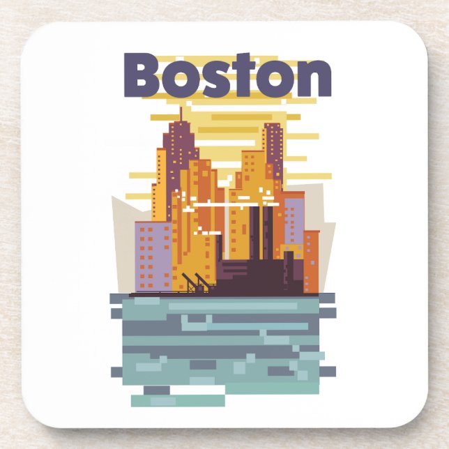Dessous-de-verre Affiche de voyage à Boston (Devant)