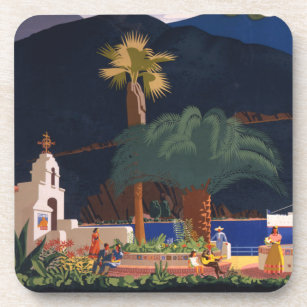 Dessous-de-verre Affiche de voyage - Père Noël Catalina Island, Cal