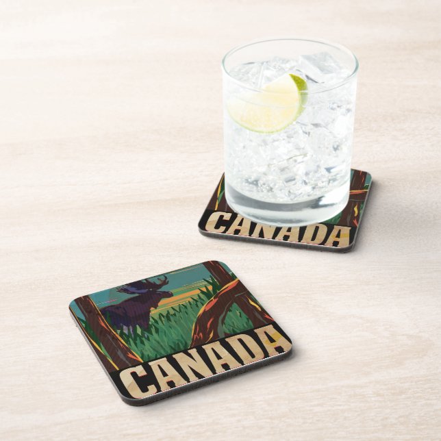 Dessous-de-verre Affiche de voyage vintage Canada (Côté Droit)