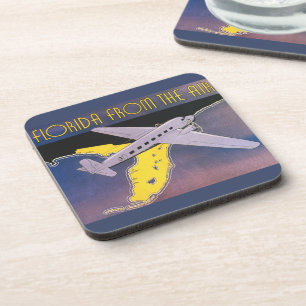 Dessous-de-verre Affiche de voyage vintage, Floride vue du ciel en 
