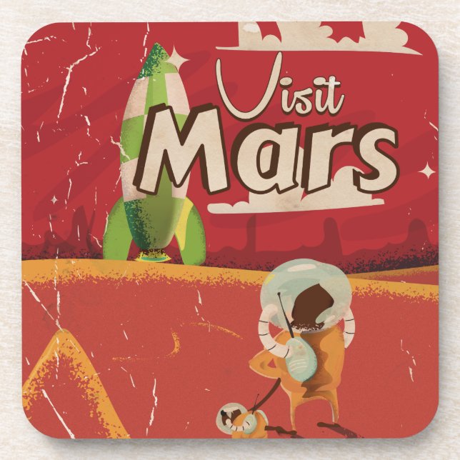 Dessous-de-verre Affiche de voyage vintage Mars (Devant)