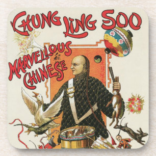 Dessous-de-verre Affiche Magique Vintage, Magicien Chung Ling Soo