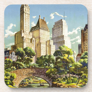 Dessous-de-verre Affiche vintage du parc central de New York City