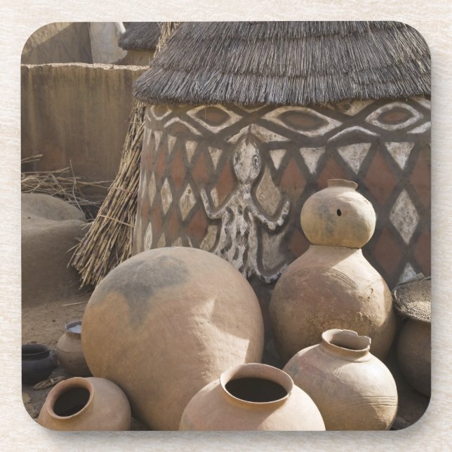 Dessous-de-verre Afrique, Afrique de l'Ouest, Ghana, Sirigu. Artisa (Devant)