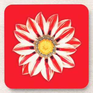 Dessous-de-verre Afrique / Gazania - Rouge et blanc rayé