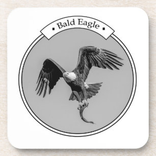 Dessous-de-verre Aigle Bald avec un poisson