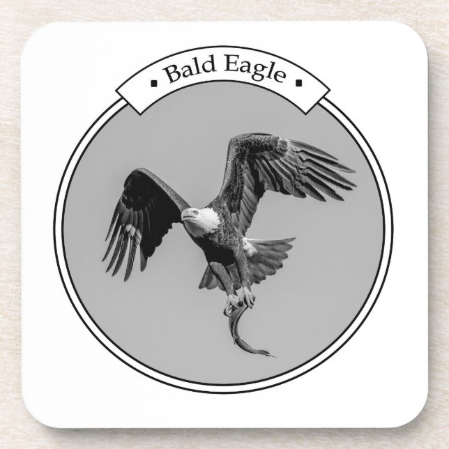 Dessous-de-verre Aigle Bald avec un poisson (Devant)