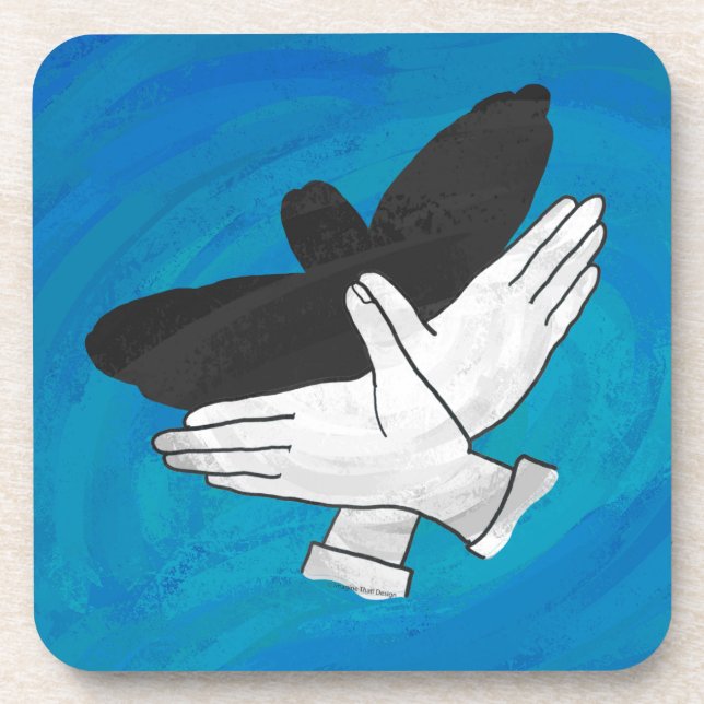 Dessous-de-verre Aigle Ombre Sur Bleu (Devant)