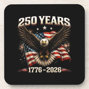 Dessous-de-verre Aigle patriotique des États-Unis 250e anniversaire