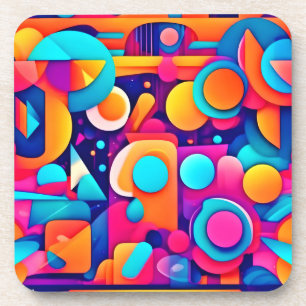 Dessous-de-verre Aire de jeu géométrique en Chaos coloré