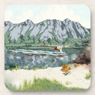 Dessous-de-verre Alaska Bush Avion Et Pêche Voyage