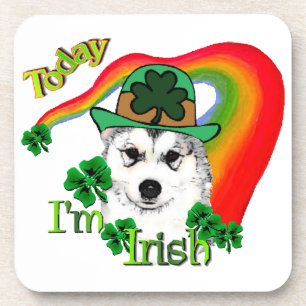 Dessous-de-verre Alaskan Malamute St. Patrick's Day