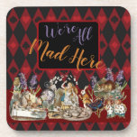Dessous-de-verre Alice Aventures avec le Chat de Cheshire Fou de Wo<br><div class="desc">Ce nouveau design coloré est basé sur les dessins classiques originaux des Aventures d'Alice au Pays des Merveilles, datant des années 1800, montrant la folle fête du thé avec Alice, le Chapelier Fou, le Chat de Cheshire et le Lapin Blanc ainsi que divers personnages originaux. Tiré des Aventures d'Alice au...</div>