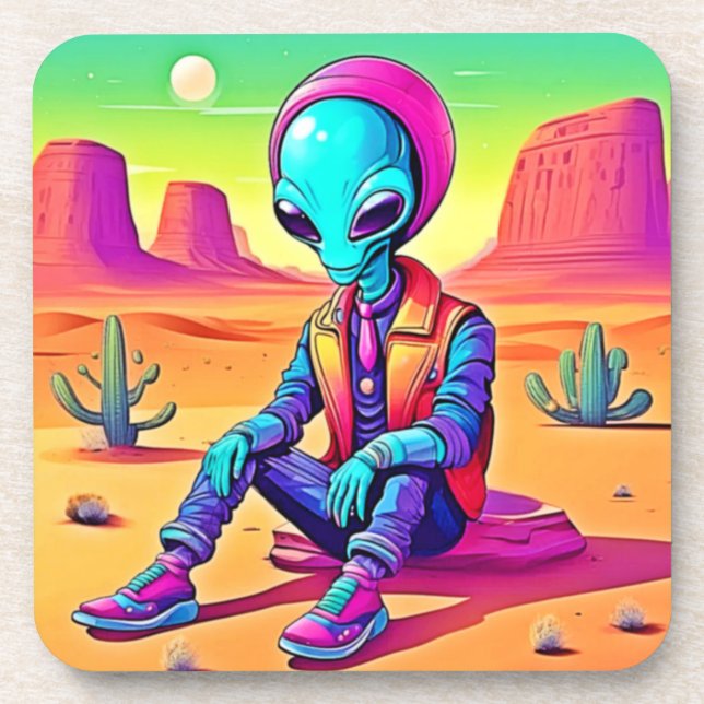 Dessous-de-verre Alien cool Desert Chillin (Devant)