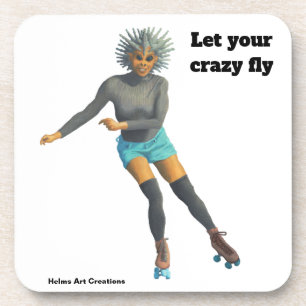 Dessous-de-verre Alien Femme Roller Patinage Imaginaire en plastiqu