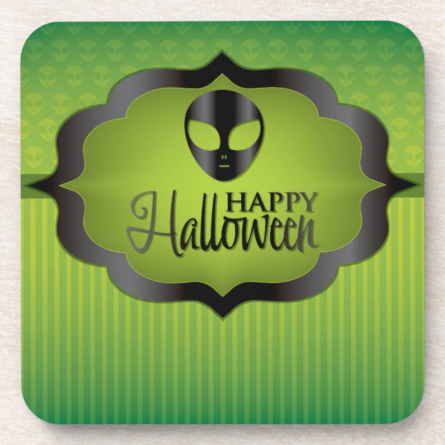 Dessous-de-verre Alien vert d'Halloween (Devant)