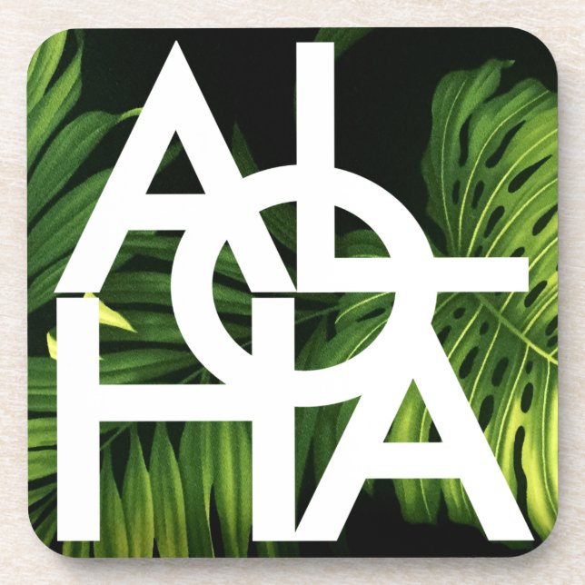 Dessous-de-verre Aloha Moderne Palmier Hawaï Îles Vibes (Devant)