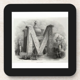 Dessous-de-verre Alphabeto Pittorico d'Antonio Basoli : Lettre M