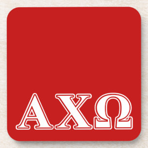 Dessous-de-verre Alphi Chi Omega Lettres Blanches et Rouges