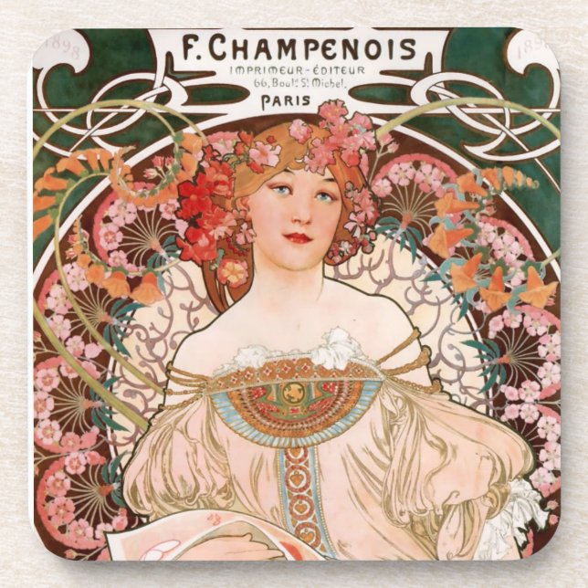 Dessous-de-verre Alphonse Mucha F. Champenois (Devant)