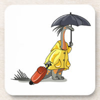 Amargasaurus Portant Un Parapluie Et Une Valise.