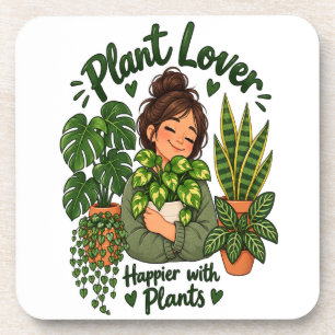 Dessous-de-verre Amateur de plantes – Plus heureux avec des plantes