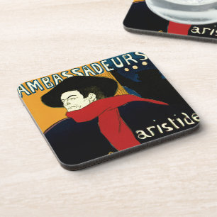 Dessous-de-verre Ambassadeurs Art Nouveau vintage, Toulouse Lautrec