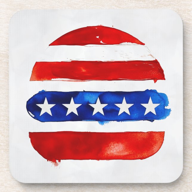 Dessous-de-verre America Burger (Peinture Blanche No. 4) (Devant)