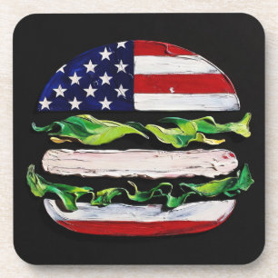 Dessous-de-verre America Burger (Peinture noire n° 5)