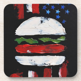 Dessous-de-verre America Burger (Peinture noire n° 7)