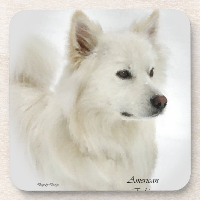 Dessous-de-verre American Eskimo Dog Art (Devant)