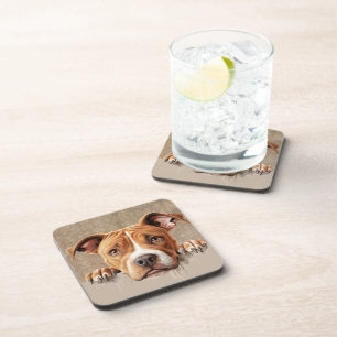 Dessous-de-verre American Pit Bull Peeeeking Chien Chien Chien Anim