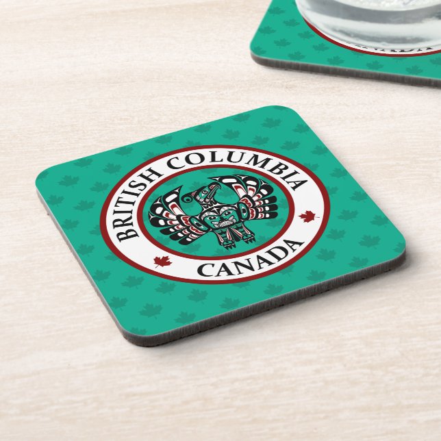 Dessous-de-verre Amérindien Noir Blanc Art Thunderbird (Côté gauche)