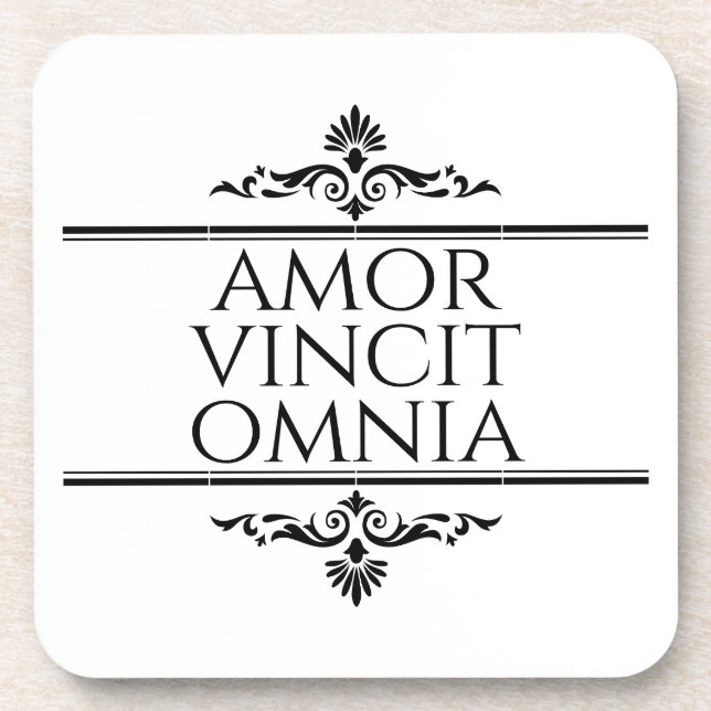 Dessous-de-verre Amor Vincit Omnia - L'Amour Conquiert Tous (Devant)