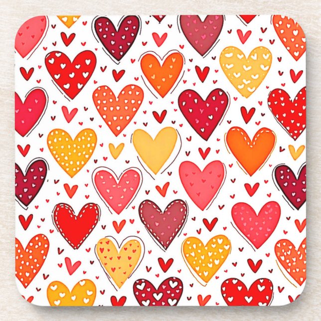 Dessous-de-verre Amour Coloré Design Motif (Devant)