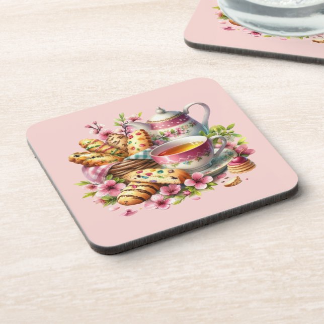 Dessous-de-verre Amoureux du thé chaud mignons (Côté gauche)